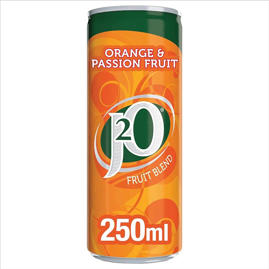 J2O ORANGE AND PASSION CANS 250ML X 12