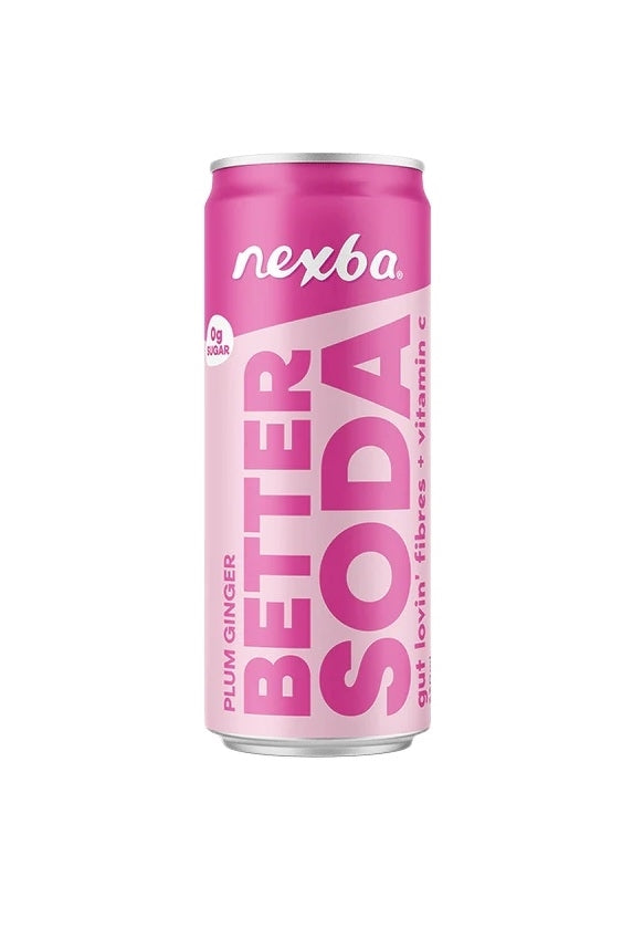 NEXBA PLUM GINGER BETTER SODA CANS 330ML X 12