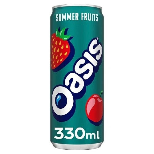 Teal Oasis summer fruits can with white 330ml wording