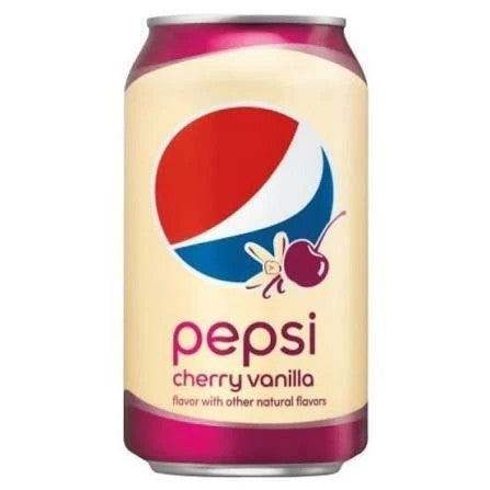 Pepsi cherry vanilla can on a white background