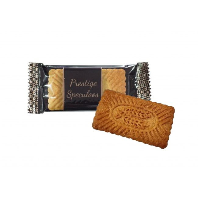 Prestige Speculoos biscuits with packaging on a white background