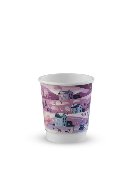 VEGWARE WINTER THEMED 8OZ DBL WALLED  CUPS X 500