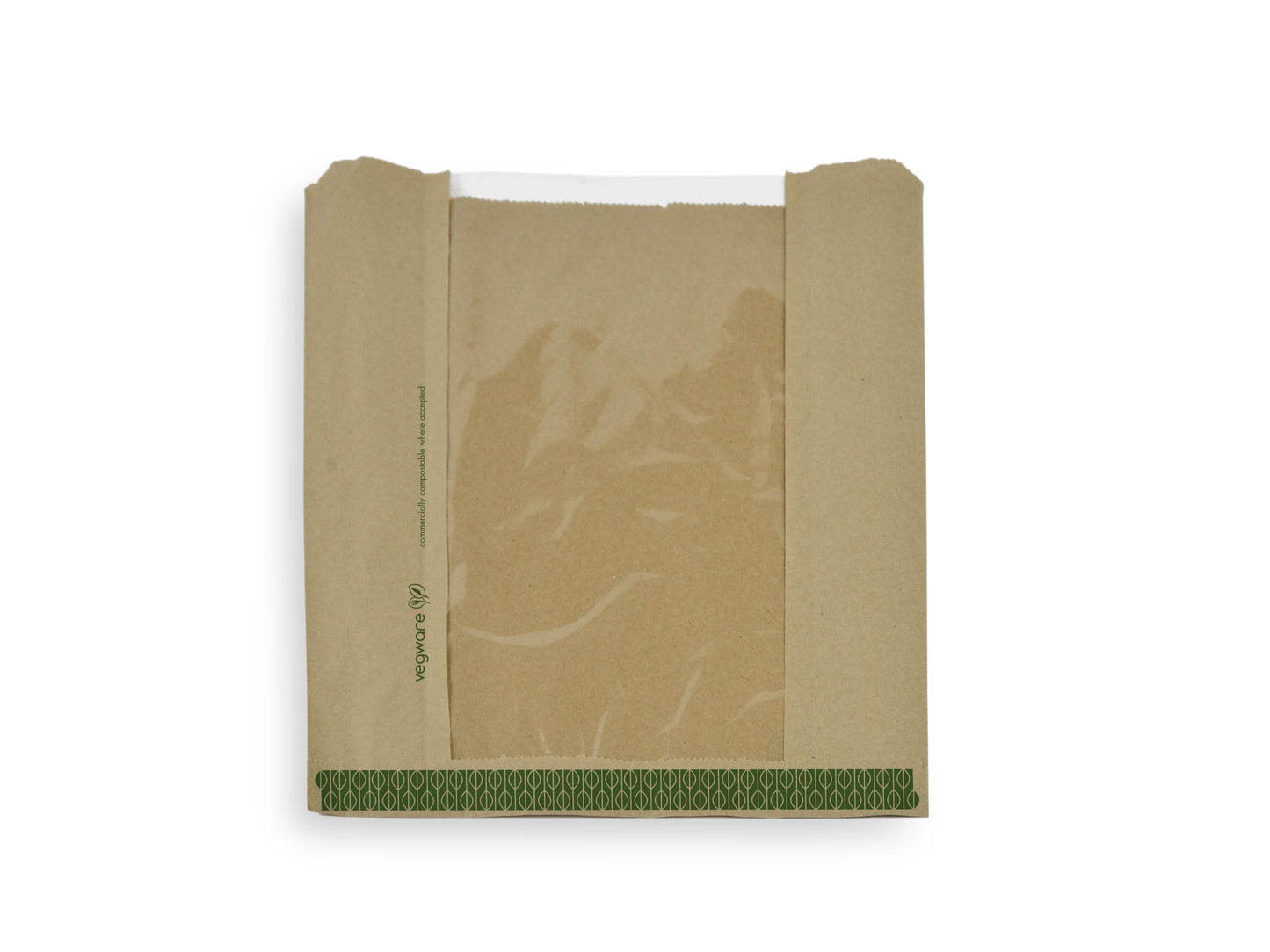 VEGWARE 10 X 10 INCH KRAFT PLA WINDOW BAG X 1000