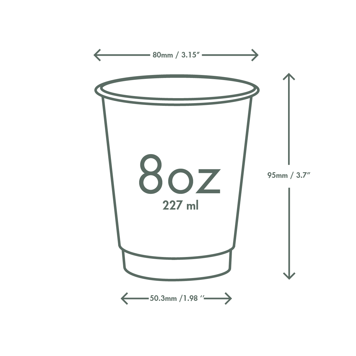 Vegware Cup Size 8oz