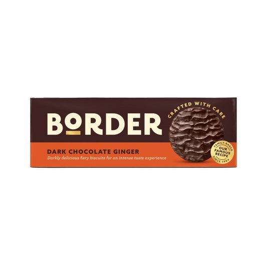 BORDER DARK CHOCOLATE GINGERS 150G X 14
