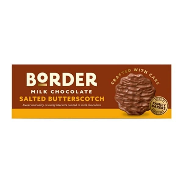 BORDER MILK CHOC SALTED BUTTERSCOTCH 150G X 14
