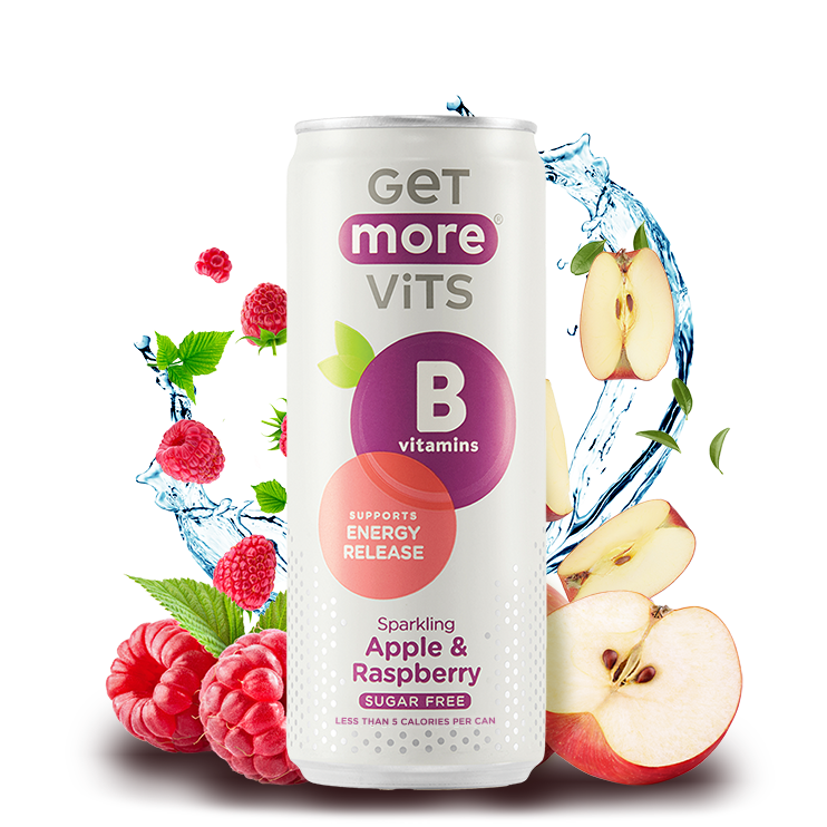 GET MORE VITS APPLE/RASPBERRY 330ML CANS X 12