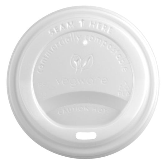 VEGWARE WHITE MOULDED FIBRE  LID FOR 8OZ X1000