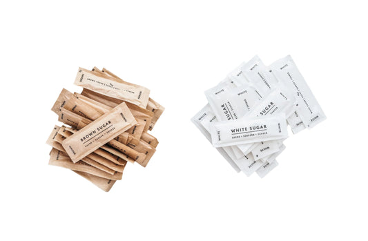 White and brown sugar sticks