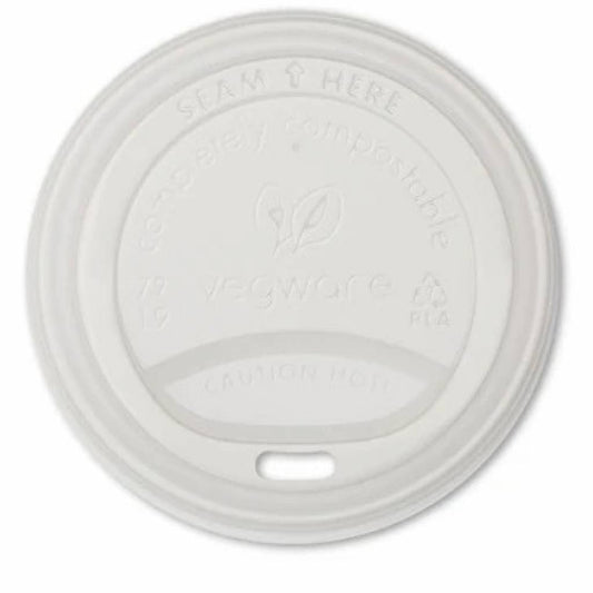 VEGWARE 8OZ WHITE TAKEAWAY LIDS X 1000