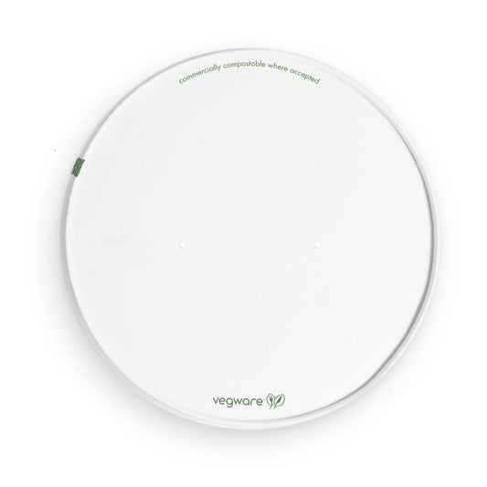 VEGWARE WHITE PAPER LID + VENT 185 SERIES. X 300